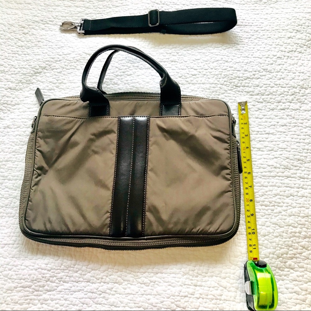 NWOT Bugatchi Nylon/Leather Laptop Bag - Picture 2 of 8